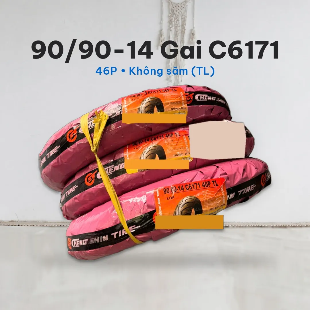 Vỏ lốp sau 90/90-14 không săm (TL) ChengShin – nhiều mã gai